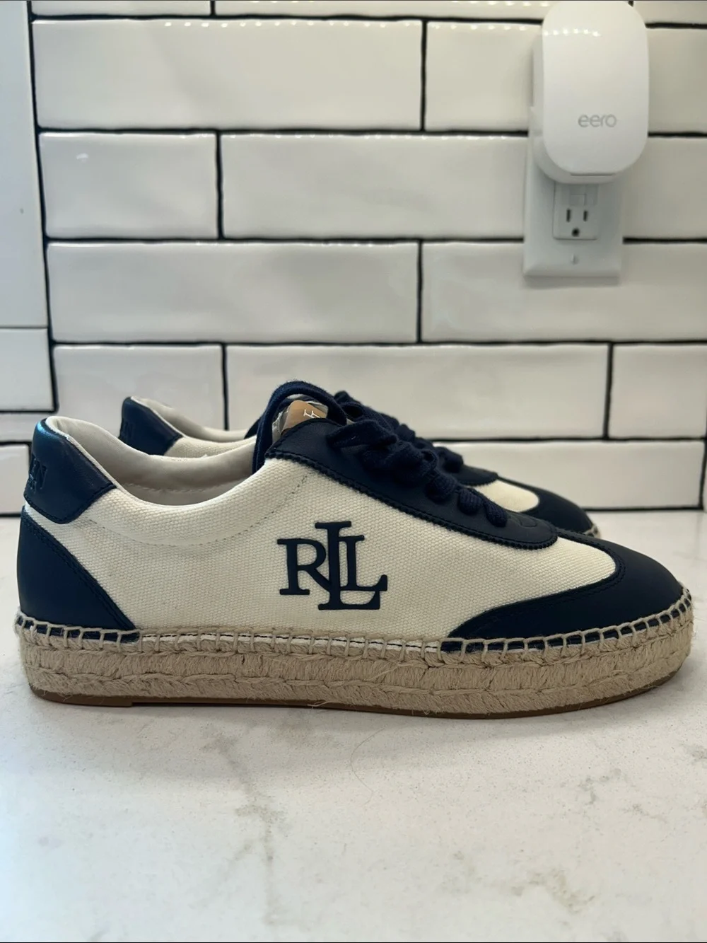 Lauren Ralph Lauren Women's Luize Canvas & Suede Espadrille Sneakers Size 10 NEW